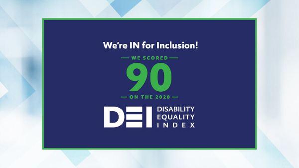 Graphic showing Baxter's inclusion on the Disability Equality Index